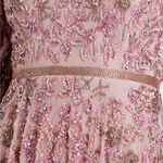 Mac Duggal 5497 Womens Embellished V Neck 3/4 Sleeve A Line Gown Dress Photo 1