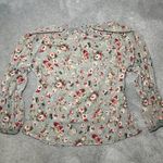 ZARA Size XS Floral Sheer Ruffle Long Sleeve Blouse Photo 3