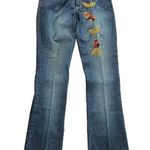 Bebe Bootcut Jeans size M Floral Appliqués Photo 0