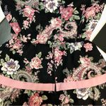 Vintage 80s 90s Miss Dorby Floral Tiered Dress Black Pink Shoulderpads 10P small Photo 6