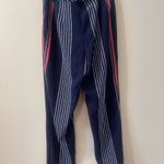 EXPRESS  Tapered Ankle Pants Women's - Size 2R - Navy Blue Striped Photo 4