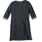 Boden Dott Polka Dot Quilted Sweater Shift Dress Black White Size 10 Long Photo 4