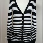 White House | Black Market Metallic Striped Button Down Sweater Cardigan Sz Small Photo 0