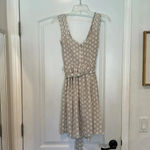 EXPRESS  Polka Dot Faux Wrap Dress White Beige Tan Casual Party Work Sz 2 Photo 5