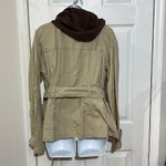 Dollhouse NWT  2 in 1 Women's Khaki removable hooded trench coat Size L Photo 2