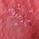 Jordan Coral Pink Button Up Linen 3/4 Blouse Modest Mature Beach Coastal M Boho Photo 7