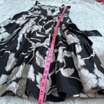 Vintage Mulberry Silk Sz 8 Jesire Black Cream Floral Midi Dress Square Neckline Photo 6