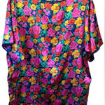 Victoria's Secret Floral Gold Label Vintage Night Gown Size L Silky Flowy Mumu Photo 0