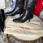 Cult Gaia New  Serena Thigh High Black Leather OTK Tall Kitten Heel Boots 35.5 Photo 12