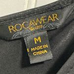 Rocawear VTG M Black Bodycon Dress Gold Zippers Chains Y2K Streetwear Glam Photo 6