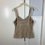 Old Navy VTG Old‎ Navy Y2K Beige Linen Cotton Embroidered Tank Babydoll Medium Coquette Photo 4