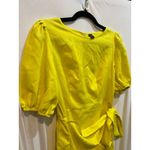 SheIn  Yellow Mini Dress Puff Sleeve Tie‎ Waist Party Cocktail Photo 3