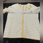 Christopher & Banks  Butter Yellow White Striped Cardigan Bees mature church Photo 4