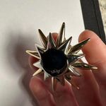 The Moon LC Face Starburst Two Tone & Blue Enamel Brooch Pin Photo 1