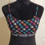 Calvin Klein  Women's Archive Logo Lightly Lined Bralette Litho Print Size XL Photo 1