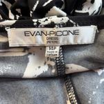 Evan Picone  14 P Black White V Neck Side Tie Ruched Dress Abstract Floral Modern Photo 5