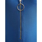 No Boundaries NEW  Blue Rib Zip Front One Piece Cheeky High Leg Swimsuit L 11/13 Photo 3