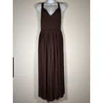 Vince  Chestnut Brown Pleated V-Neck Culottes Jumpsuit Wide Leg Romper Size 2 Photo 1