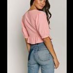 NWT The Good Jane Kaia Bubble Gum Crop Peplum S Pink Photo 1