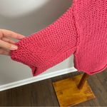 Free People Halo Pullover Crocheted Knit Sweater Oversized Coral Pink Photo 4