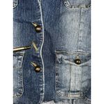 Faded Glory Vintage  Denim Blazer Jacket Women 12 Embroidered Floral‎ Boho Y2K Photo 8