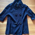 Massimo Dutti Wool Double Breasted High Neck Black Sweater, Size Small Photo 0