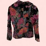 Sage Vintage 90s-Y2K crushed velvet floral whimsigoth lightweight blazer mesh sheer Photo 2