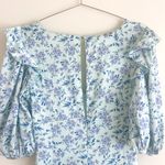 ASOS Design Satin Pleated Puff Sleeve Floral Midi Floral Tea Dress Photo 9