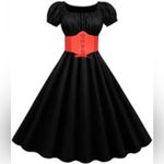 Court Style Wide Girdle‎ Red Fashion Elastic Faux Leather Skinny Elastic Belt Photo 6