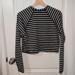 Kona Sol NWT  Women's Striped Crop Long Sleeve SPF 50+ Medium Black/White Photo 1