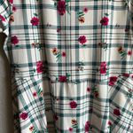 Forever 21 🤍F21 White and Pink Floral Plaid Mini Skater Dress Photo 1