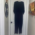 Soft Surroundings  Black Patterned Jumpsuit with Cut out Sleeves & Pom Pom Trim Photo 5