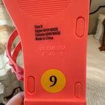 Olivia Miller Women's 9 Studded Jelly Slide Sandals Neon Coral Crossover Shoe Photo 5