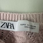 ZARA  Floral Kint Crop Top Pastel Pink Size S Photo 1