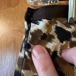 Talbots Vintage Skirt Animal Print Splash Black Brown Tan Silk Linen Blend Sz 14 Photo 7