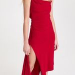 New! MONSE Draped Asymmetric Slip Tank Dress in Crimson Sz‎ 12 $1,190 Red Photo 0