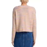 AQUA  Pastel Knit Sweater Colorful Striped Pullover‎ Crew Neck Casual Top M Photo 2