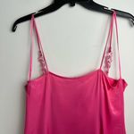 ZARA NEW  Pink Satin Corsetry Mini Babydoll Dress Sz Large Chain Strap Photo 12