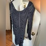 Windsor Elegant Black Ruched Long Sleeve Dress Photo 2