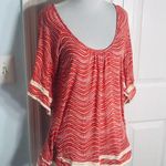 Anthropologie Ella Moss Crochet Trim Coral Boho Top Size XS Photo 3
