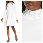 Eliza J  White Long Sleeve Dress with Pearl Detail Photo 1