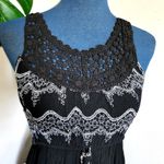 Bila Black White Boho Print Crochet Front Maxi Dress Photo 1
