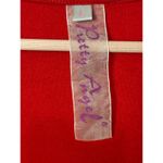 Pretty Angel Red Top sz L Silk Blend Artsy Boho Whimsigoth Rose Applique Crochet Photo 3
