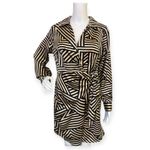 Sincerely Jules  Black & Gold Geometric Wrap Dress Photo 2
