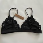 SKIMS  Fits‎ everybody Lace Triangle Bralette- NWT Onyx Size L Photo 7