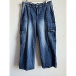 Celebrity Ace 90's Skater Womens Denim Jeans Sz 22 Blue Cargo Wide Leg Stretch Photo 8