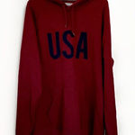 Old Navy  USA Heather Red‎ Hooded Sweatshirt Pullover Hoodie Kangaroo Pocket XXL Photo 0