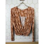 Free People  Intimately Copper Floral Turnt Wrap Top - Size - Small Photo 4