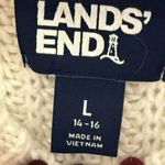 Land’s End sweater cotton wool blend snowflake crew neck long sleeve Large Blue Photo 2