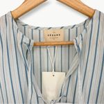 Sézane NWT  Ileana Striped Tie-Front Crop Blouse | Sz EU 36 (US 4) | Ecru/Blue Photo 6